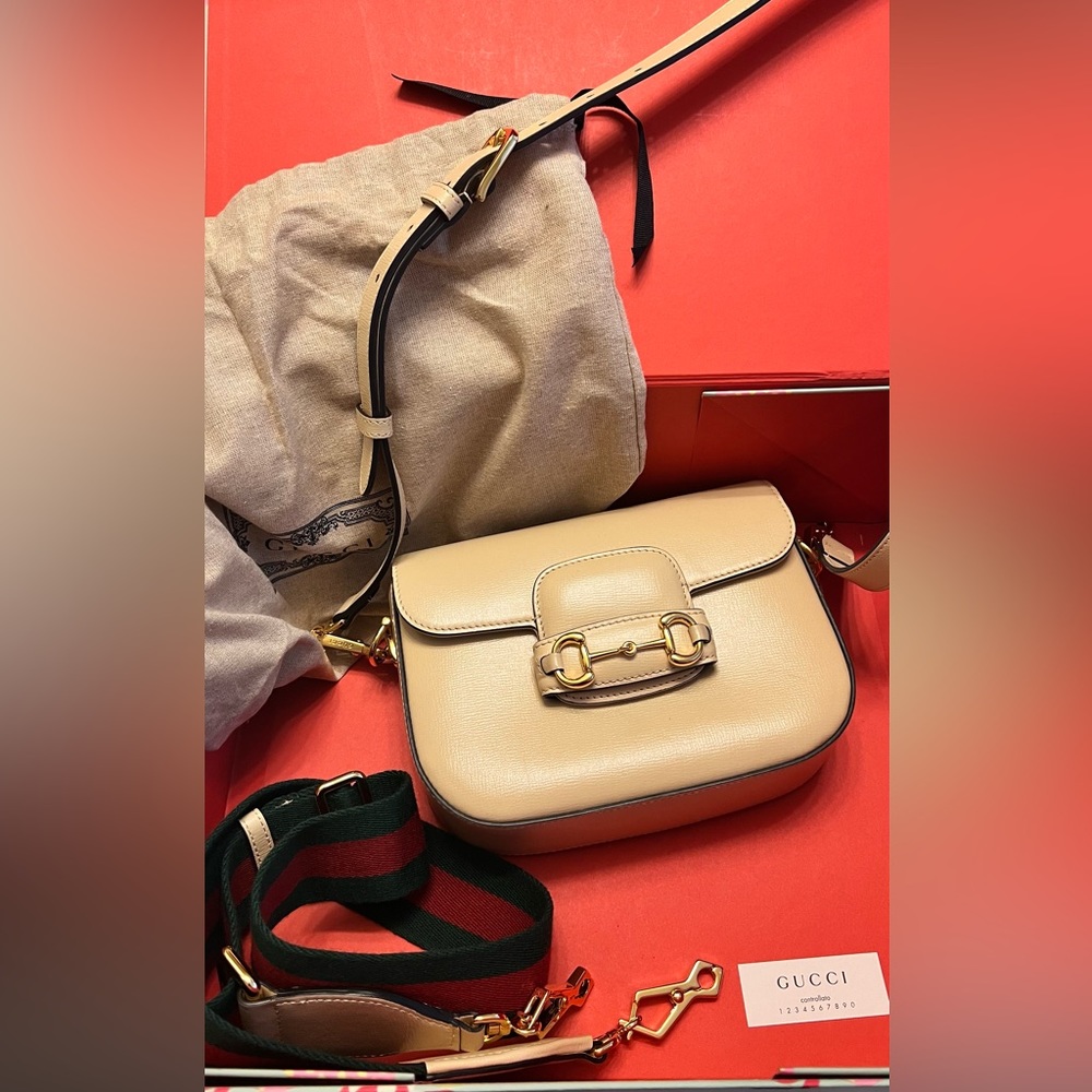 Gucci Horsebit 1955 Mini Bag beige leather